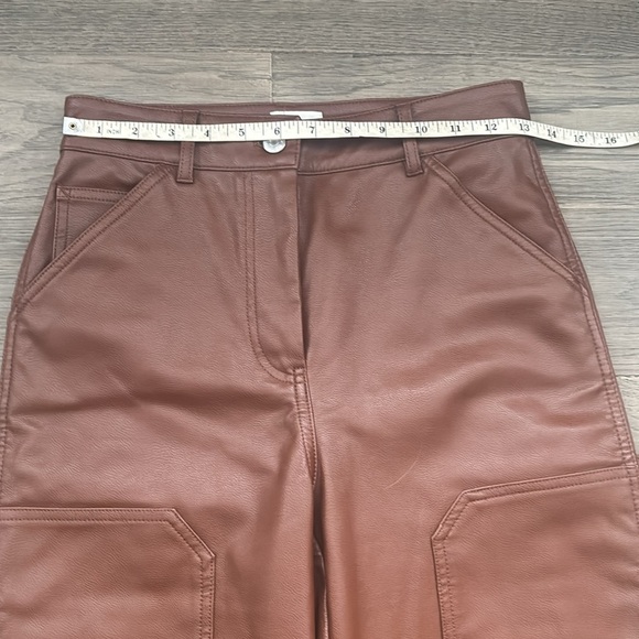 Wilfred Free | Aritzia brown faux leather straight leg pants size 2 - Picture 6 of 12